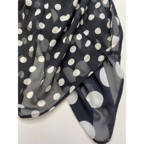 STYLE & CO Black with White Polka Dots High Neck Silk Sleeveless sz 14 - Picture 6 of 6